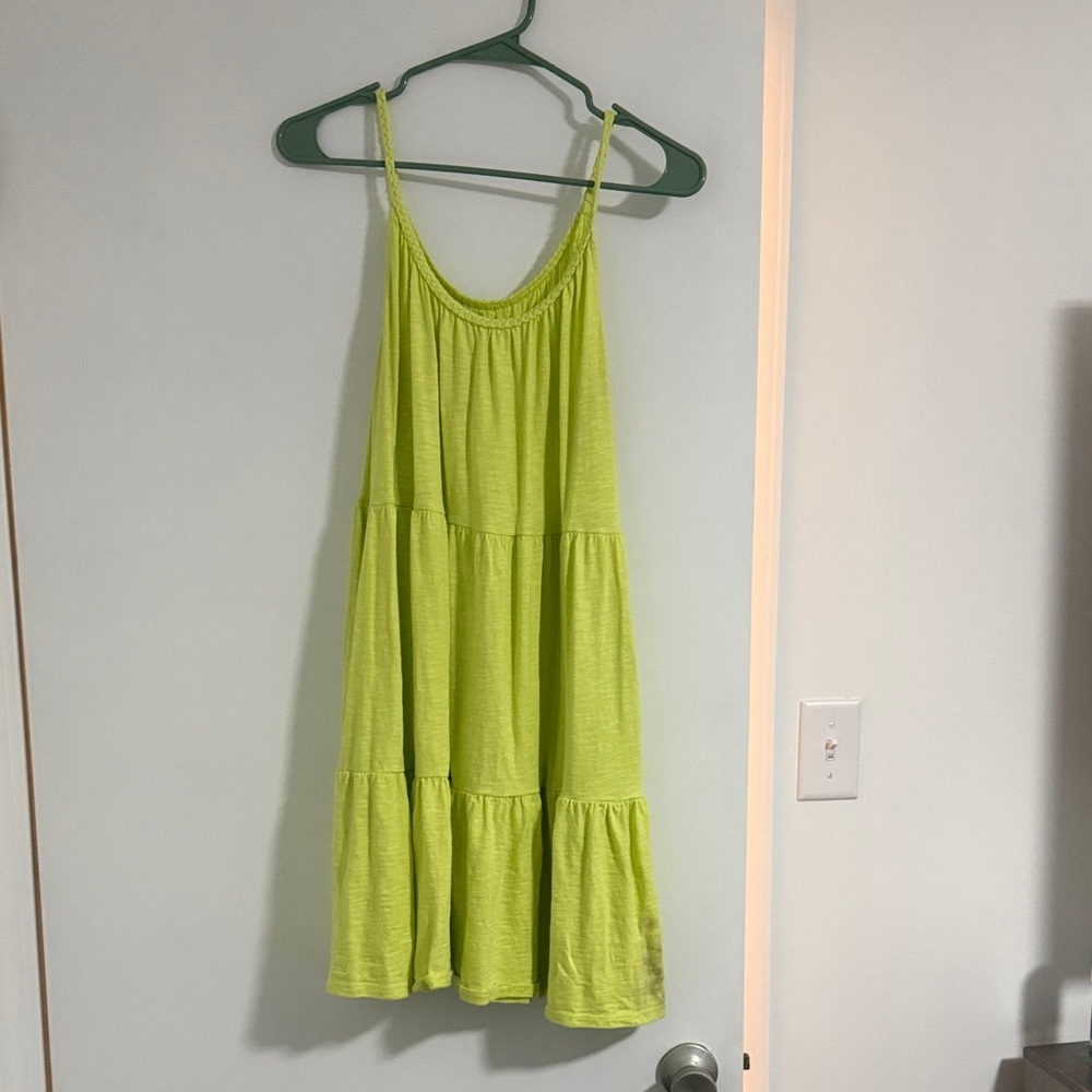 SO Lime Green Tiered Sundress